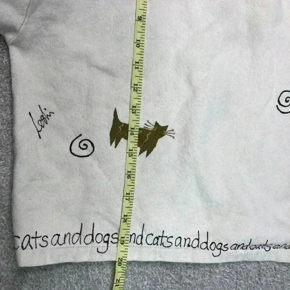 Expressions By Leslie Sweatshirt Small 1/4 Zip Cats and Dogs Print - Picture 3 of 8